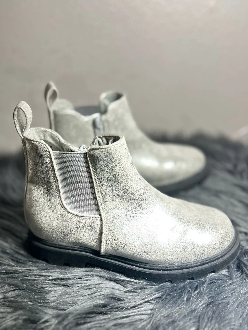 Sonoma Goods For Life Rovie Kids Chelsea Boots Kids Metallic Silver Size 13